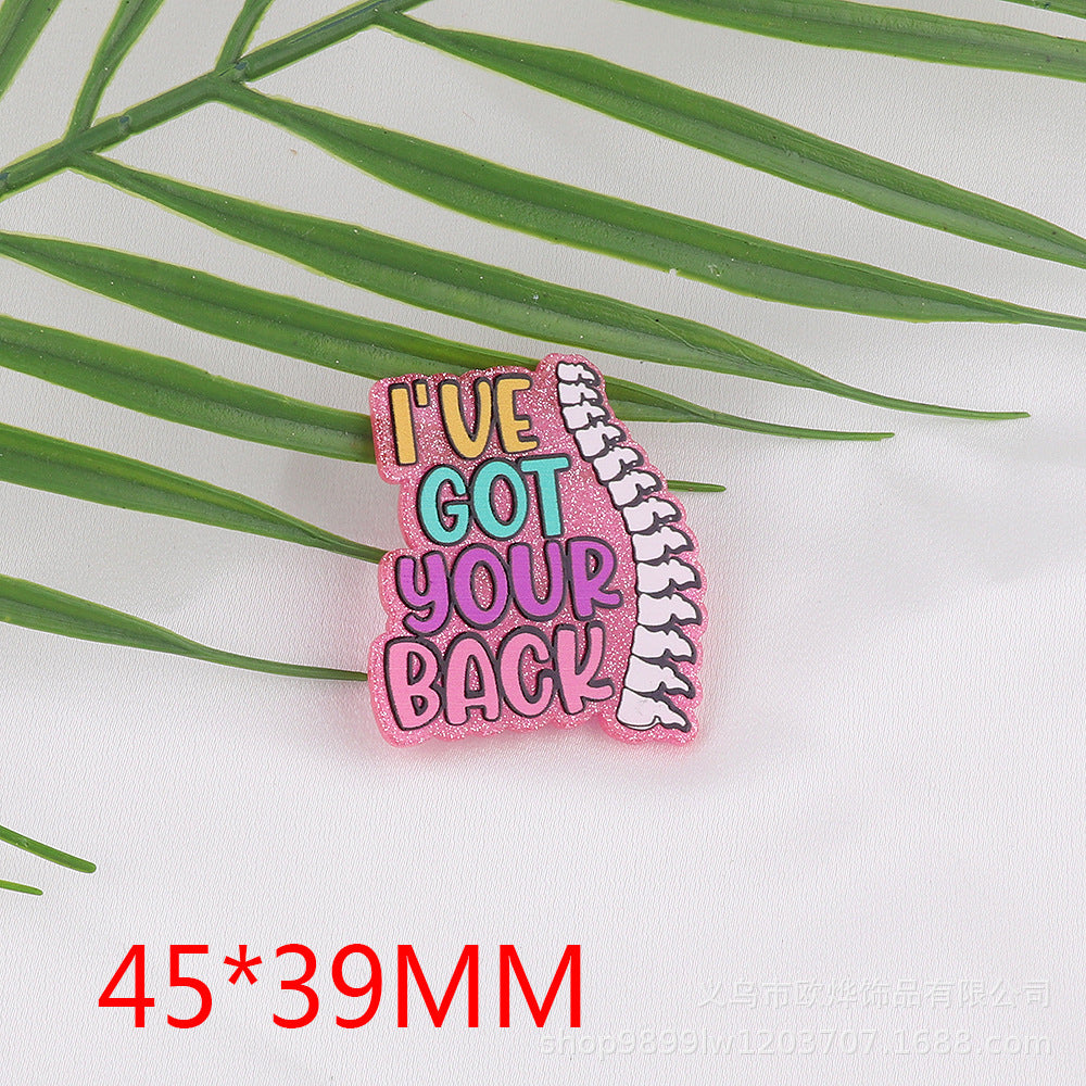 Wholesale 10pcs FlatBack Loose Powder Cartoon Acrylic Pin Cute DIY Patch
